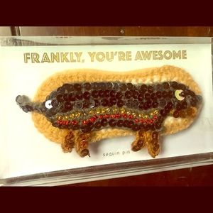 Anthropologie Sequin Dachshund Pin NWT
